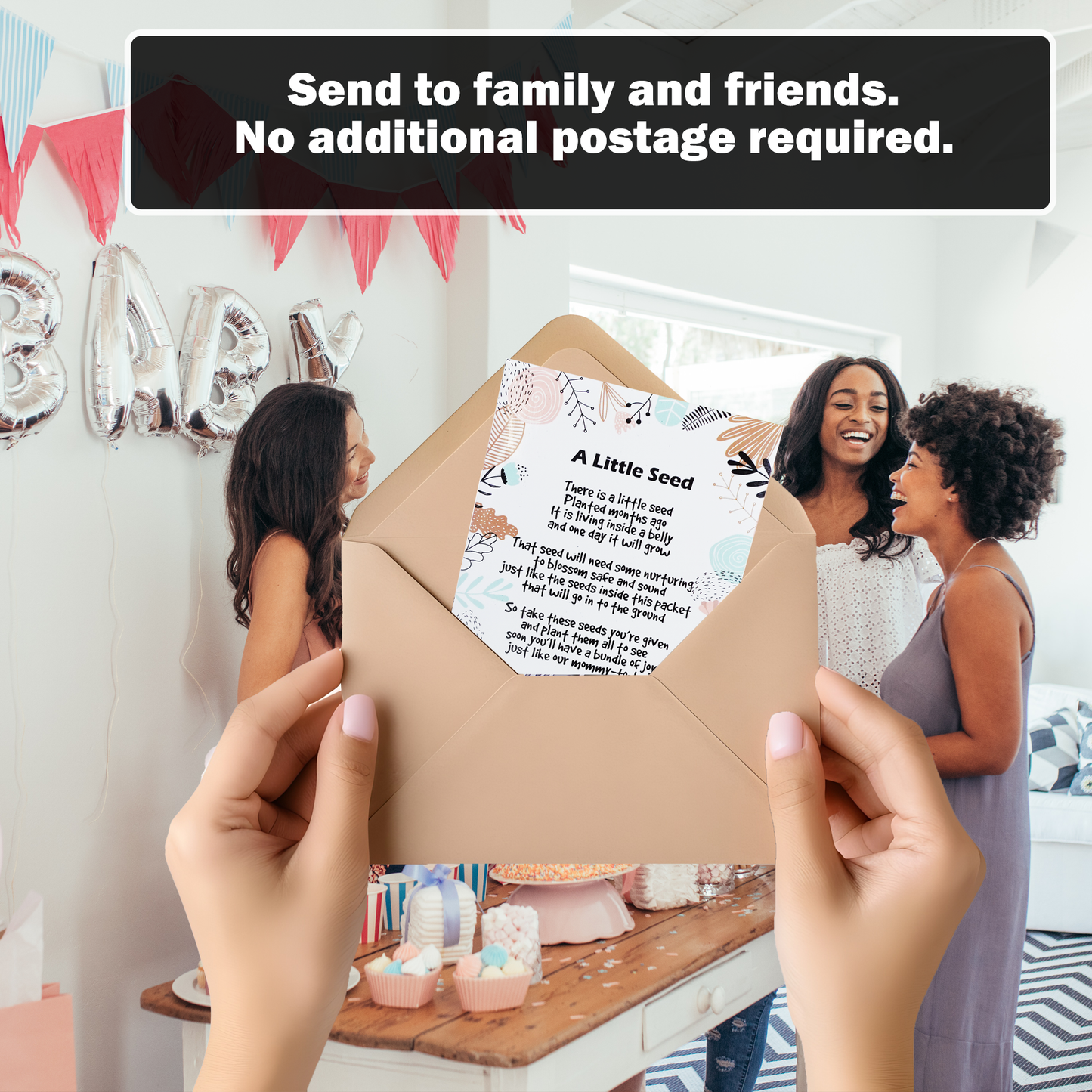 Woodland Dusty Rose | Girl Baby Shower Favors for Guests | 20 Wildflower Seeds Packets | Pre-Filled | Bouquet Wildflower Mix | Non-GMO Seeds | Gender Neutral | Oh Baby | Gifts