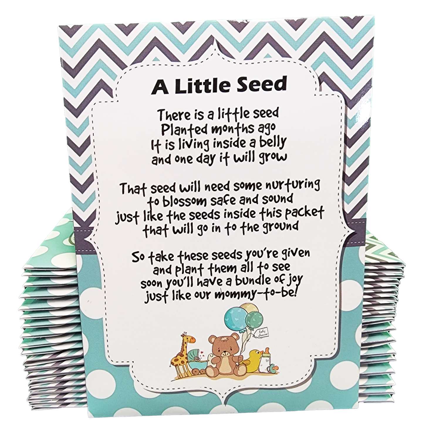 CHOOBLY 20 PC Boy Baby Shower Seed Packet Favors for Guests