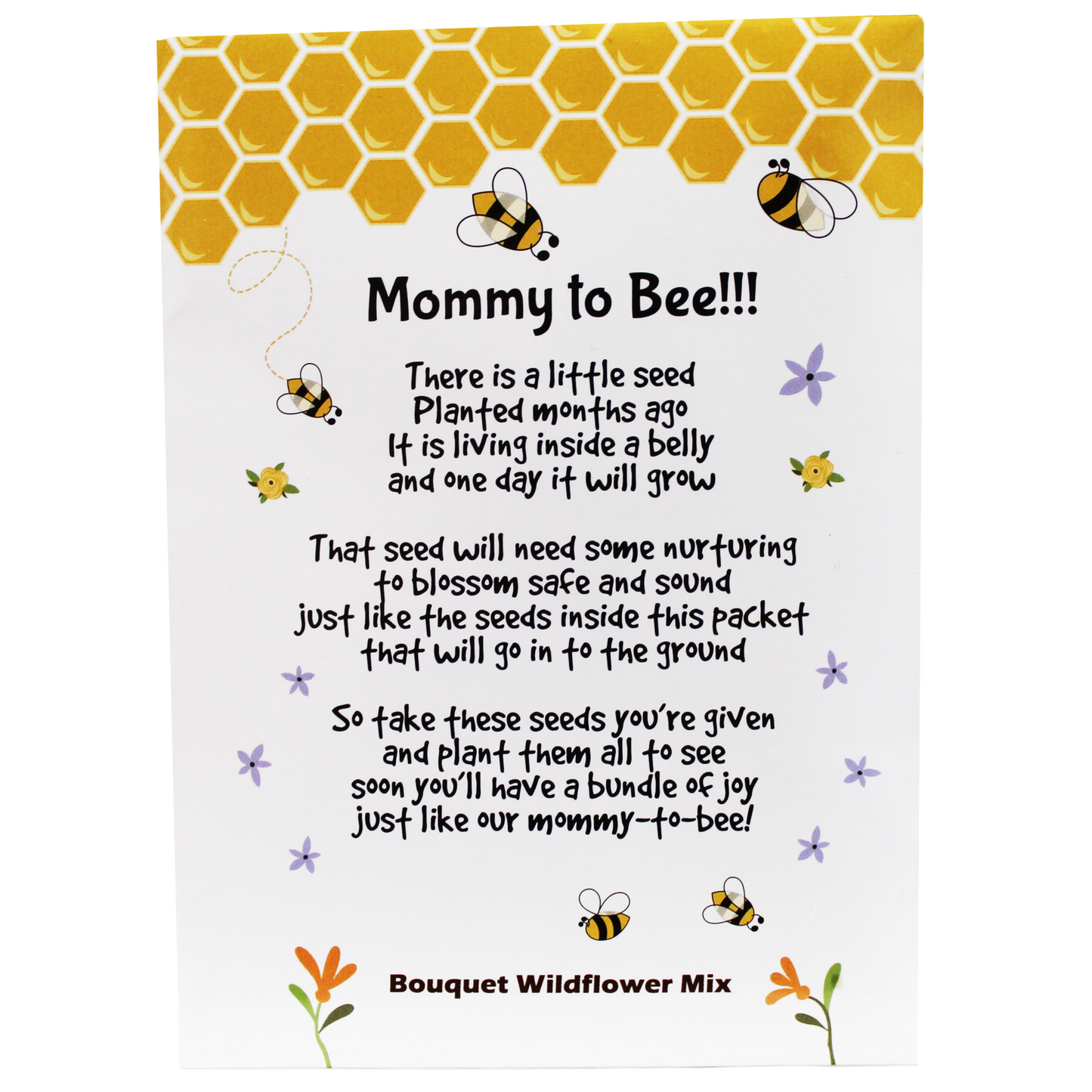 Mommy to Bee Seed Packets | Girl or Boy Baby Shower Favors for Guests | 20 Wildflower Seeds Packets | Pre-Filled | Bouquet Wildflower Mix | Non-GMO Seeds | Gender Neutral | Oh Baby | Gifts