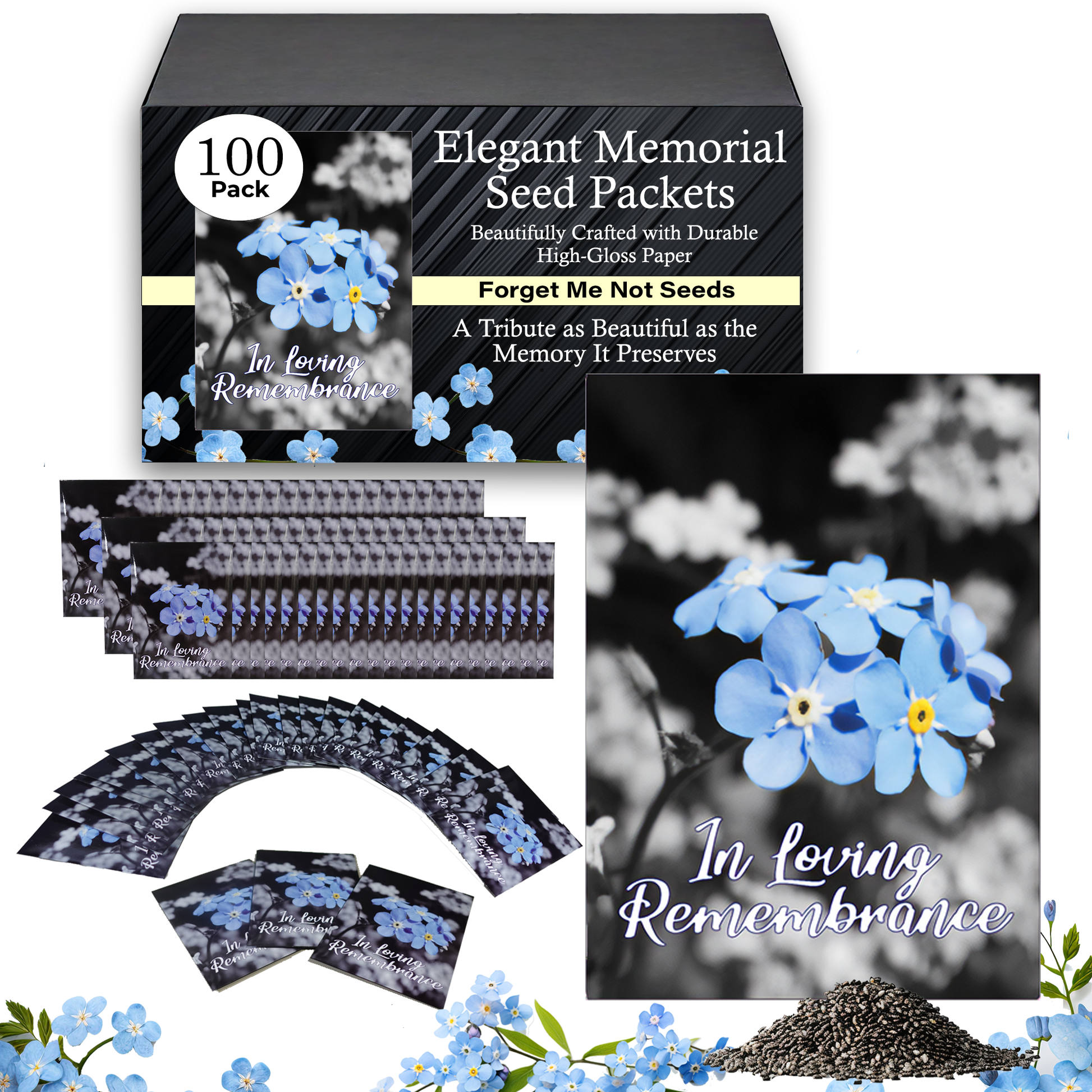 seed flower packets 100pc Pre-Filled Seed Packet ''in Loving Remembrance'' for Guests, Mem – Choobly