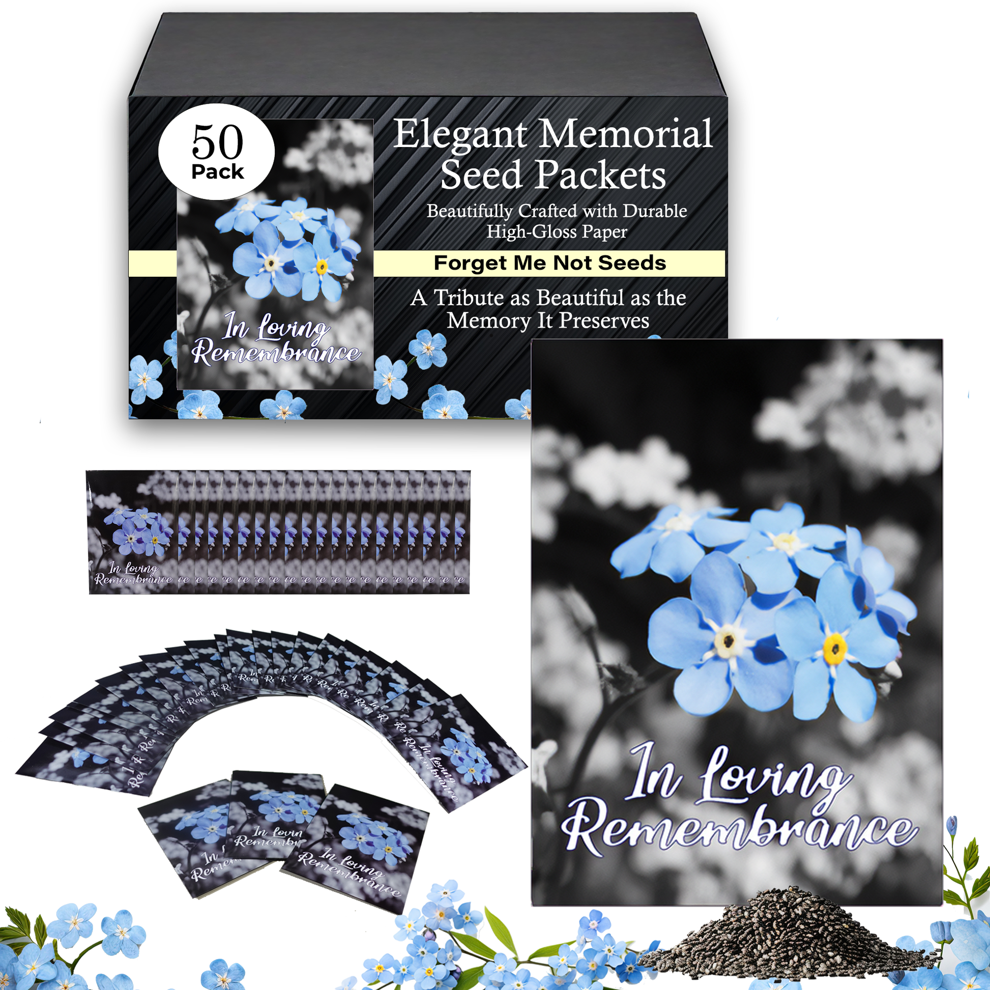 plant these seeds in loving memory 50pc Pre-Filled Seed Packet ''in Loving Remembrance'' for Guests, Memo – Choobly