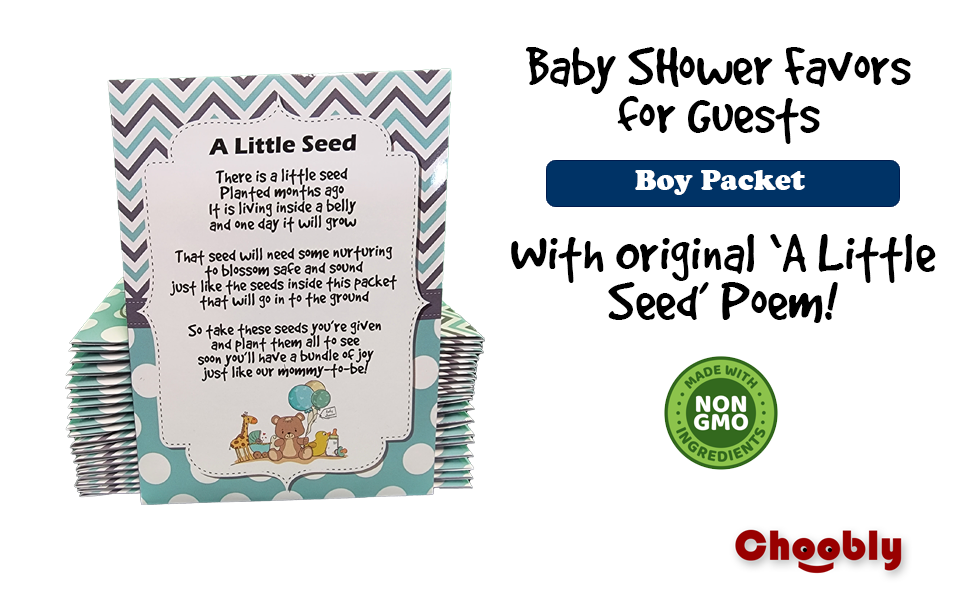 CHOOBLY 20 PC Boy Baby Shower Seed Packet Favors for Guests – Choobly