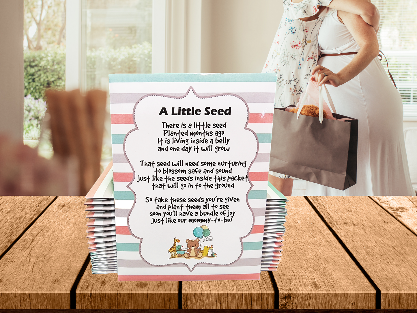 Mommy to Bee Seed Packets (Neutral) | Girl or Boy Baby Shower Favors for Guests | 20 Wildflower Seeds Packets | Pre-Filled | Bouquet Wildflower Mix | Non-GMO Seeds | Gender Neutral | Oh Baby | Gifts (Neutral)