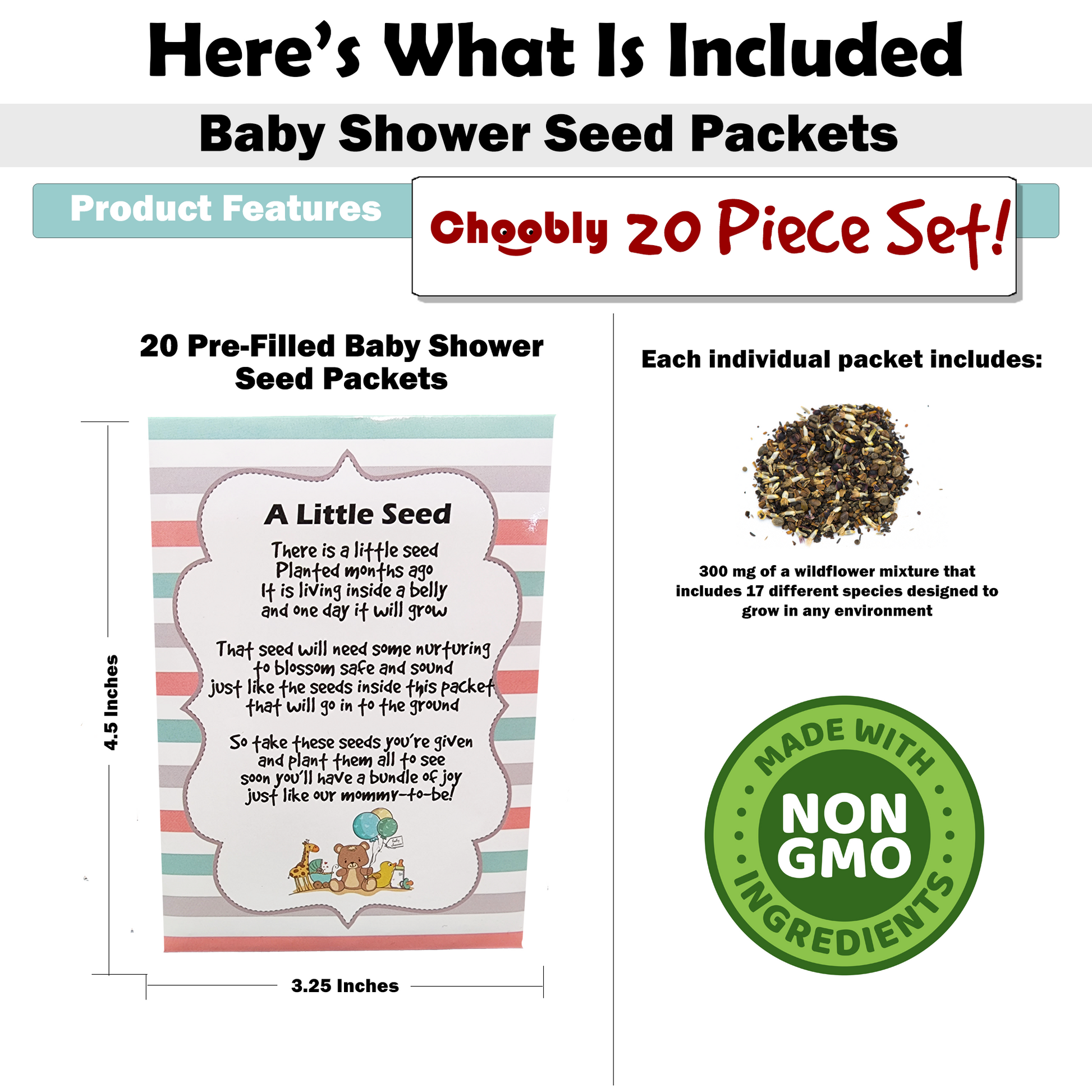 individual wildflower seed packets Mommy to Bee Seed Packets (Neutral)