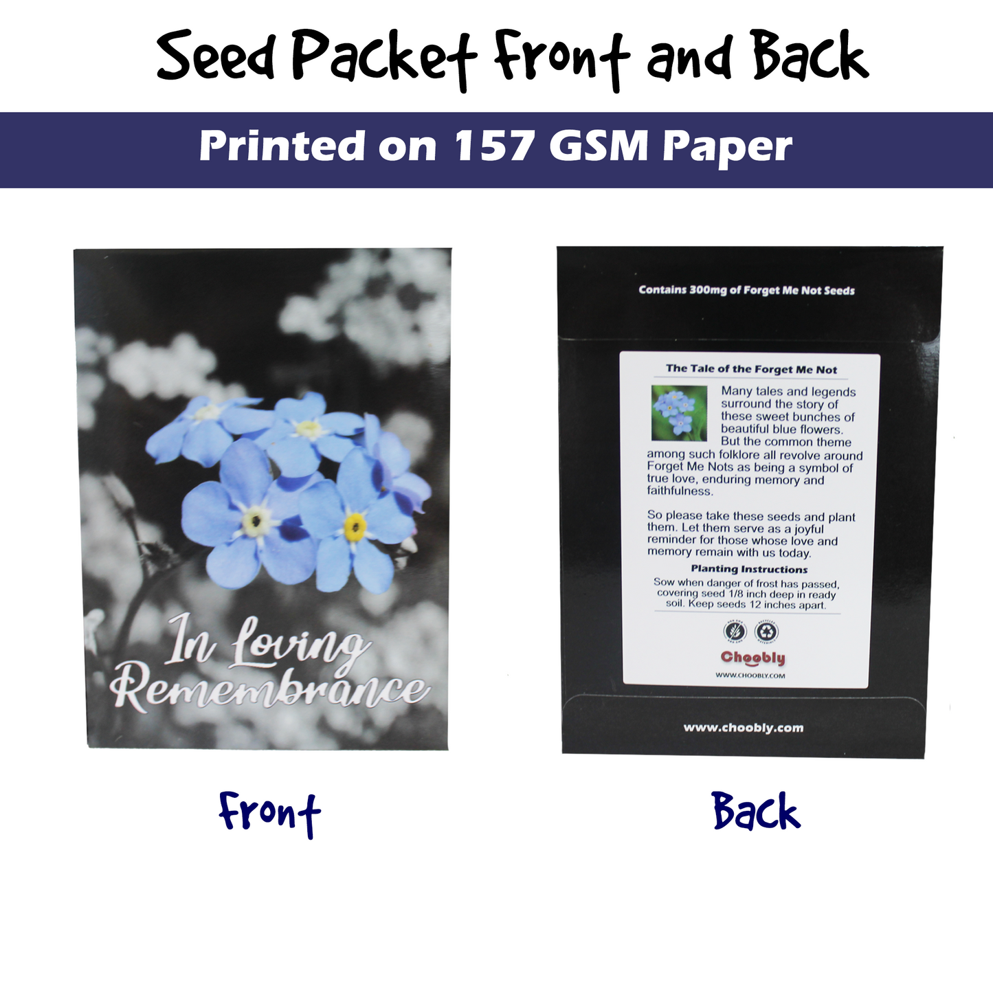 20pc Pre-Filled Seed Packet ''in Loving Remembrance'' Funeral Favors for Guests, Memorial Services, Celebration of Life, Forget Me Not Seed, Decorations, Sympathy, Memory, Flowers, Forgetmenot (20)…